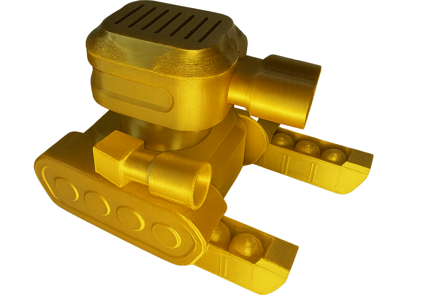 Air Pressure Tank in Gold (3D Printed) 8 Shells - Image 1