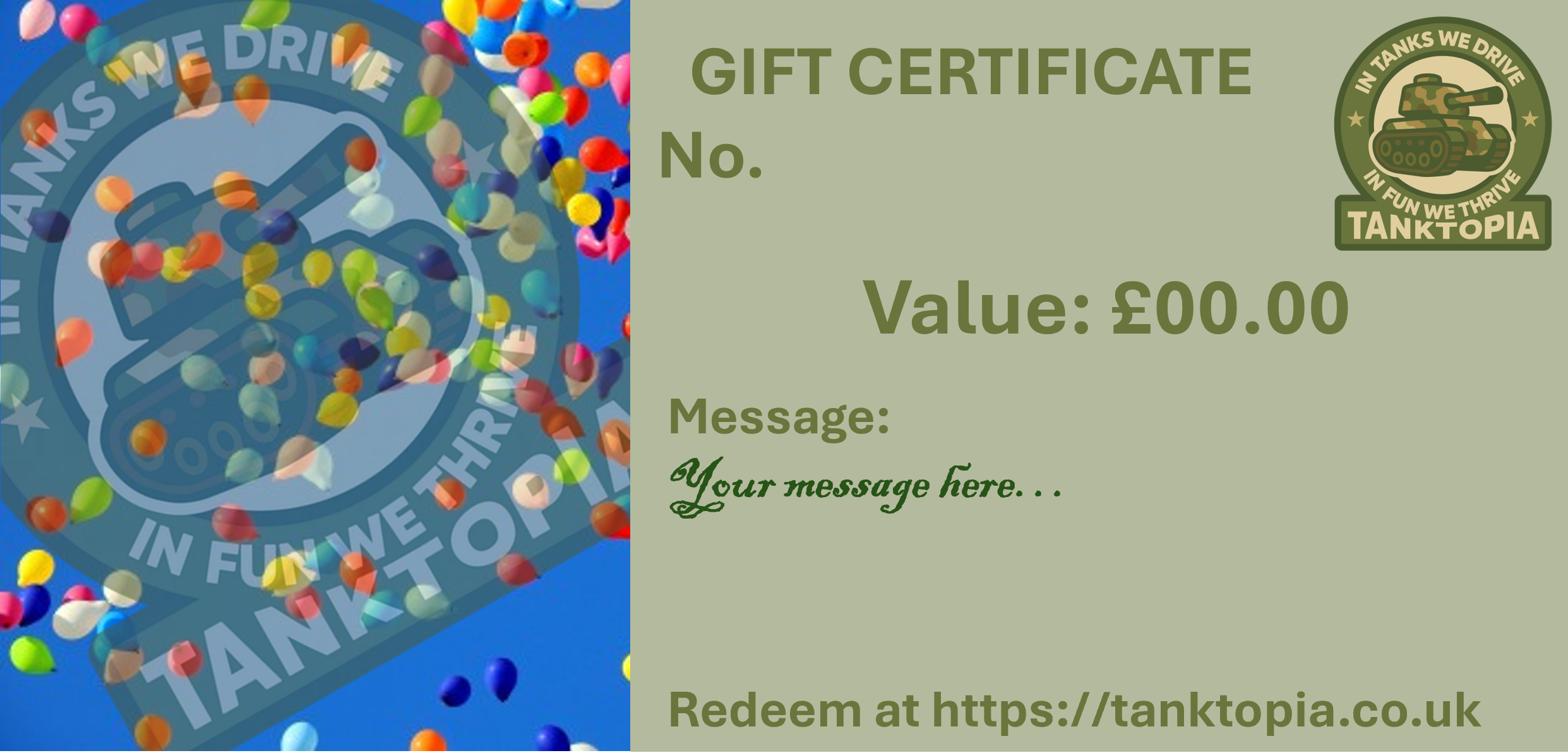 Balloon Design Gift Certificate