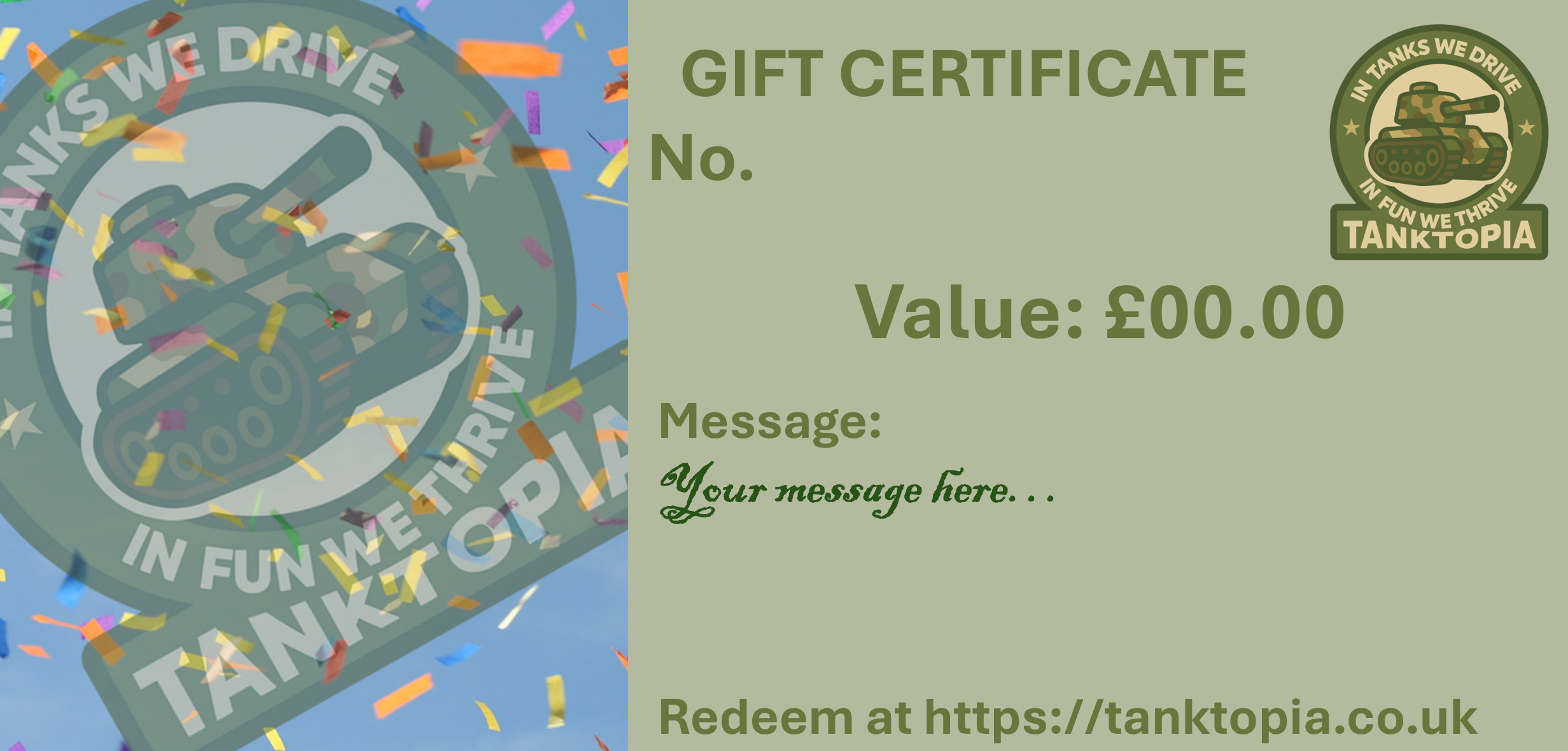 Confetti Design Gift Certificate